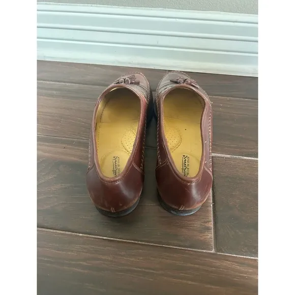 Santoni Tassel Brown Leather Loafers Lizard Accents Mens  Shoes Size 10