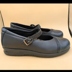 SAS 2500 Womens Black Leather Clare Non Slip Mary Jane Shoes Size 7.5 M