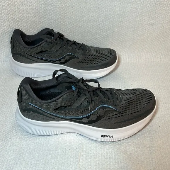 Saucony RIDE 15 Charcoal Grey Jewel Blue Detail‎ S10729-115 Running Shoes 7.5M
