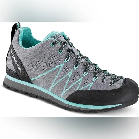 Scarpa Crux Air Approach Vibram Gray and Teal Athletic Shoes GUC 42