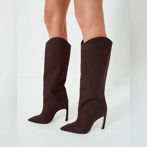 SCHUTZ Maryana Sculpt 100MM Nubuck Knee High Boots. Size 10.5 Women