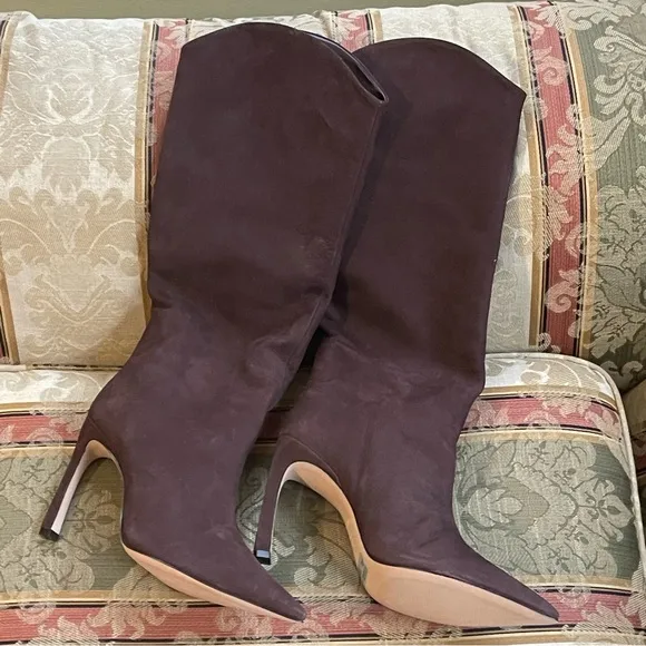SCHUTZ Maryana Sculpt 100MM Nubuck Knee High Boots. Size 10.5 Women