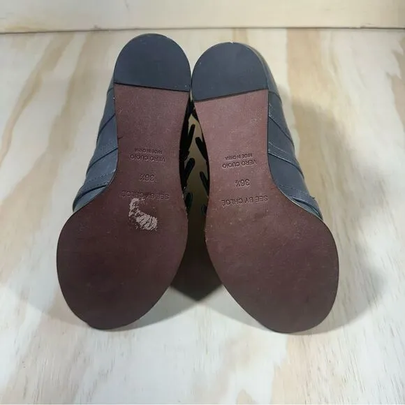 See By Chloe Gray Wedge Ankle Boots Women’s Size 6.5