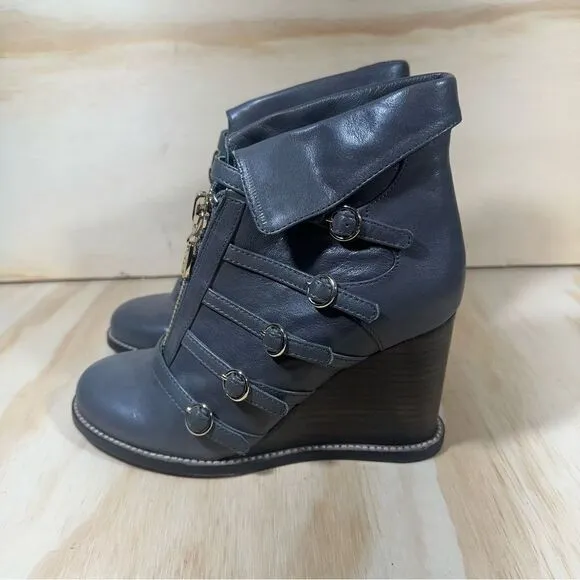 See By Chloe Gray Wedge Ankle Boots Women’s Size 6.5