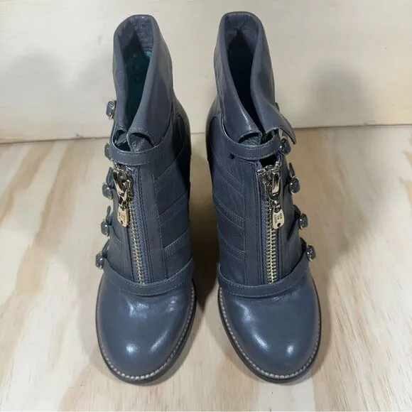 See By Chloe Gray Wedge Ankle Boots Women’s Size 6.5