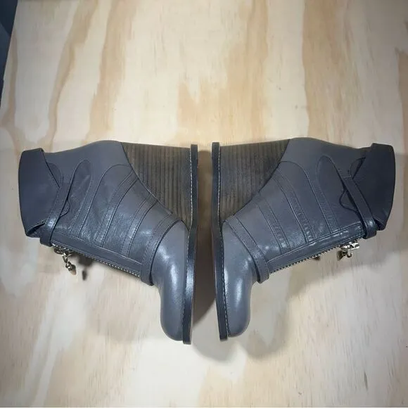 See By Chloe Gray Wedge Ankle Boots Women’s Size 6.5