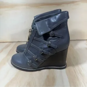 See By Chloe Gray Wedge Ankle Boots Women’s Size 6.5