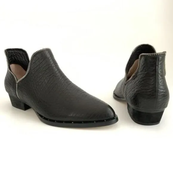 Senso Women Size 40 US 10M Black Bessie Leather Cut-out Point-toe Ankle Boots