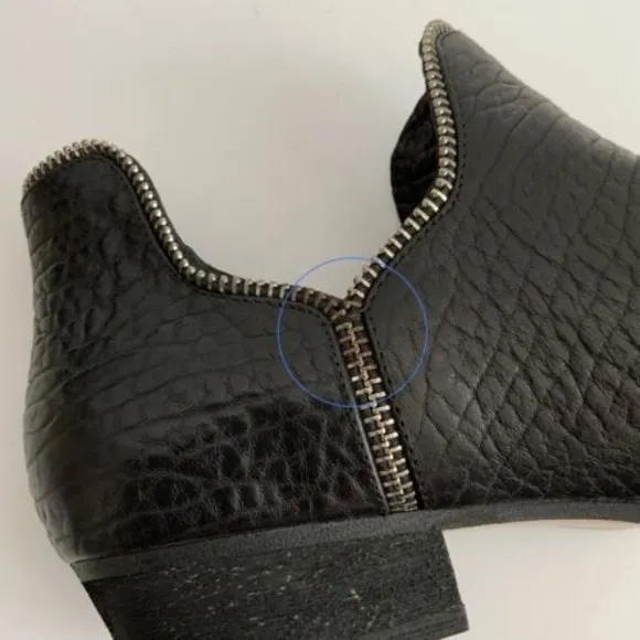 Senso Women Size 40 US 10M Black Bessie Leather Cut-out Point-toe Ankle Boots