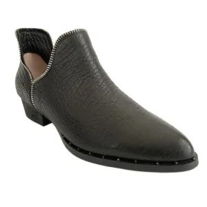 Senso Women Size 40 US 10M Black Bessie Leather Cut-out Point-toe Ankle Boots