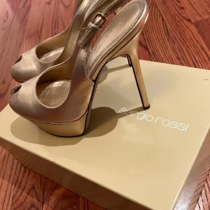 Sergio Rossi gold shoes