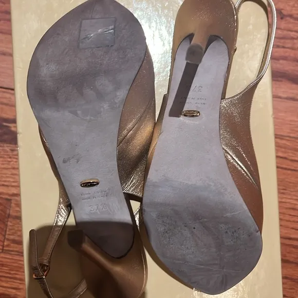 Sergio Rossi gold shoes