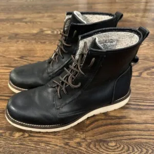 Shoe The Bear Vintage Polar Black Leather Warm‎ Lining Boots Men Size 44 US 11