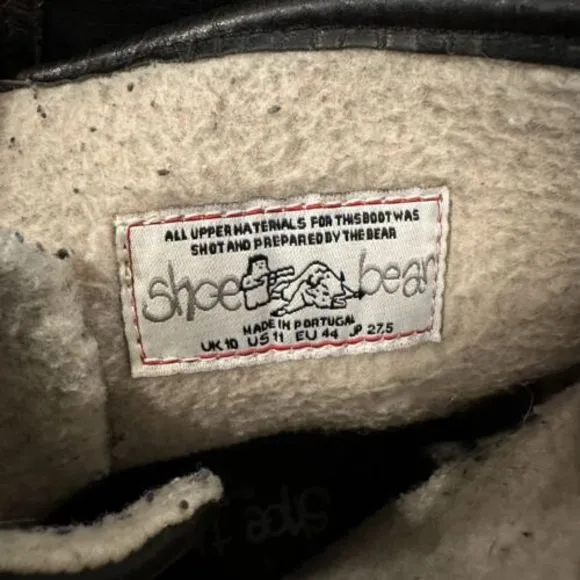 Shoe The Bear Vintage Polar Black Leather Warm‎ Lining Boots Men Size 44 US 11