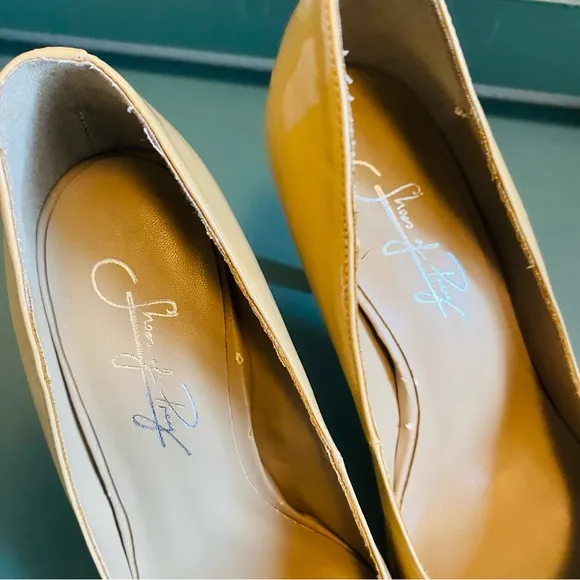 Shoes Of Prey Patent Leather Nude Pointed Toe Leather Shoes Pumps