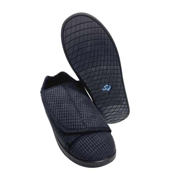 Silverts Adaptive Slippers Size 10 Diabetic Shoes Slip Resistant Men black