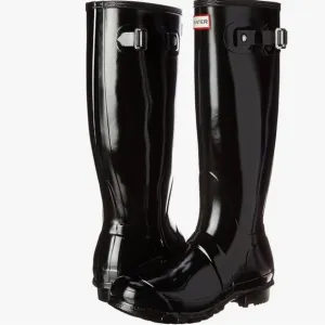 size 8 Hunter Tall Gloss Black Rain Boots Women’s