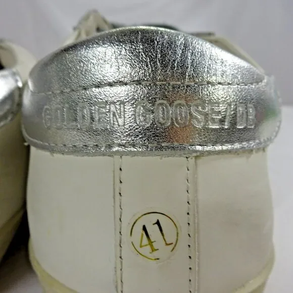 Size 9.5 Whte Golden Goose Superstar Shoes Gold Star