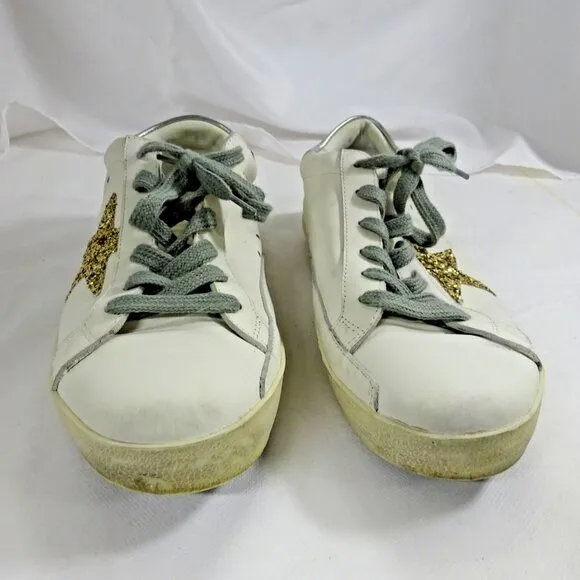 Size 9.5 Whte Golden Goose Superstar Shoes Gold Star