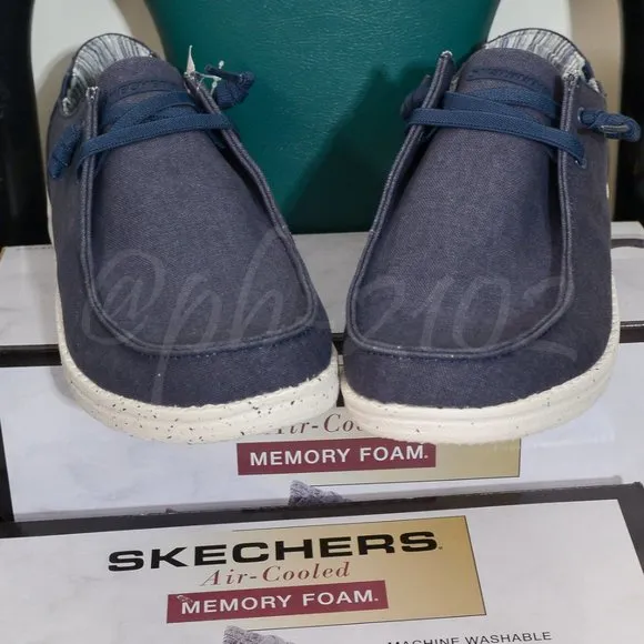 Skechers men slip-on Canvas shoes Navy
