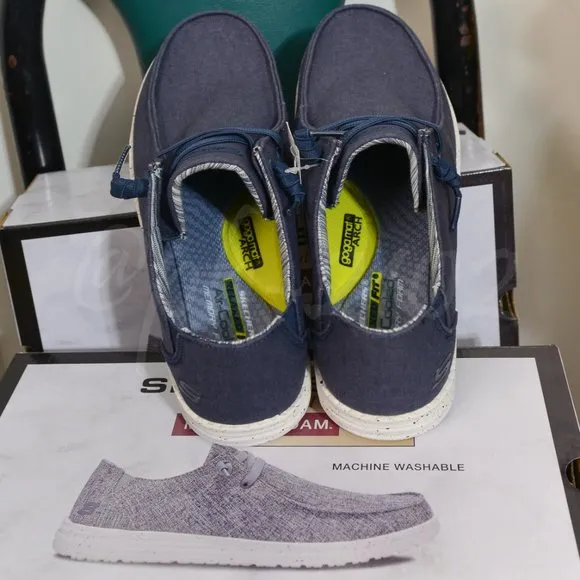 Skechers men slip-on Canvas shoes Navy