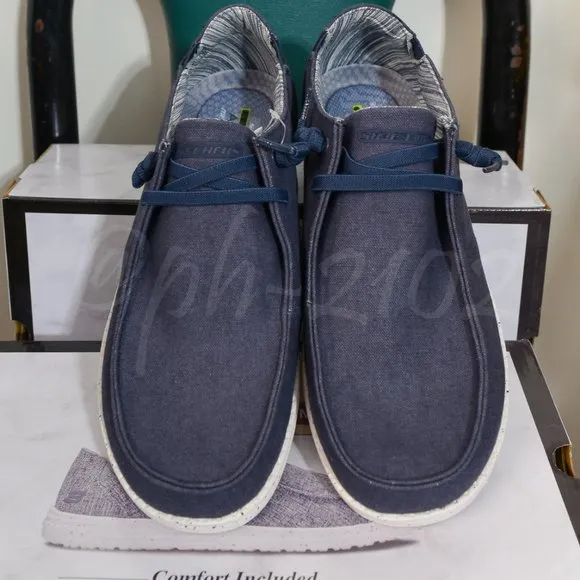 Skechers men slip-on Canvas shoes Navy