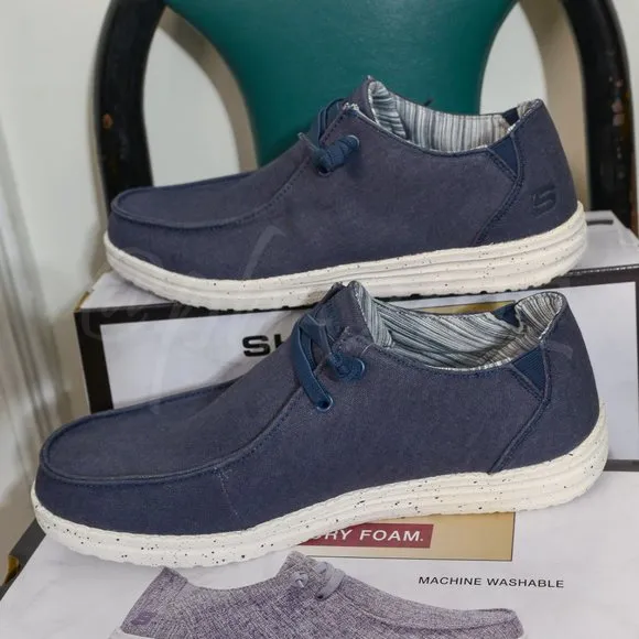 Skechers men slip-on Canvas shoes Navy