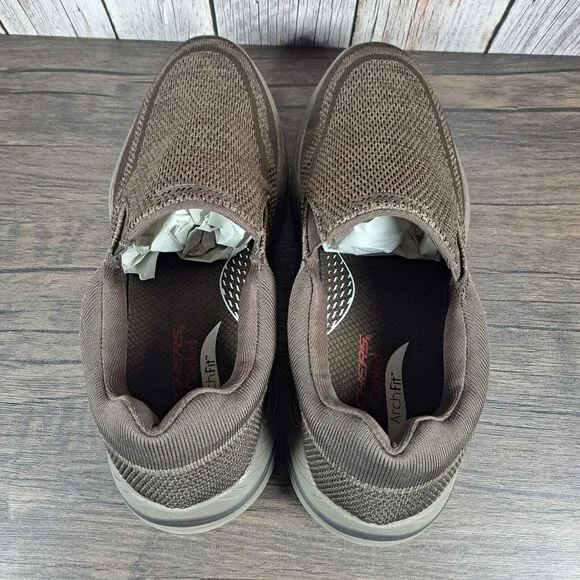 Skechers Motley Vaseo Arch Fit Slip On Loafer Men's Sz 13 Brown (VGC)