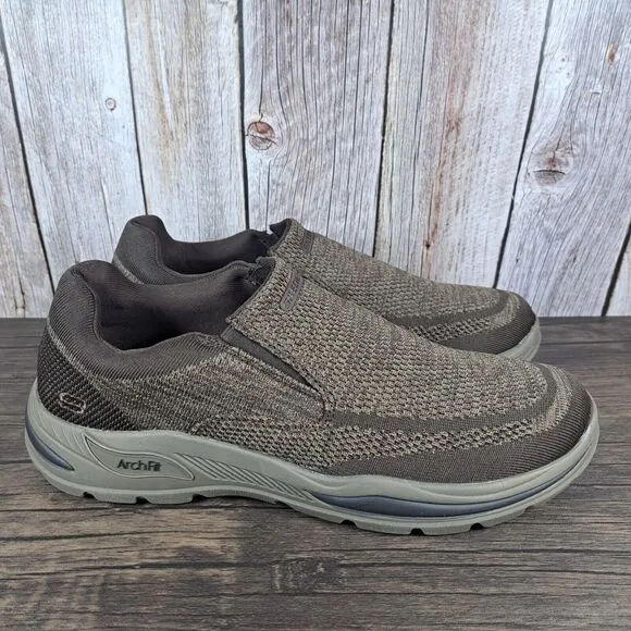 Skechers Motley Vaseo Arch Fit Slip On Loafer Men's Sz 13 Brown (VGC)
