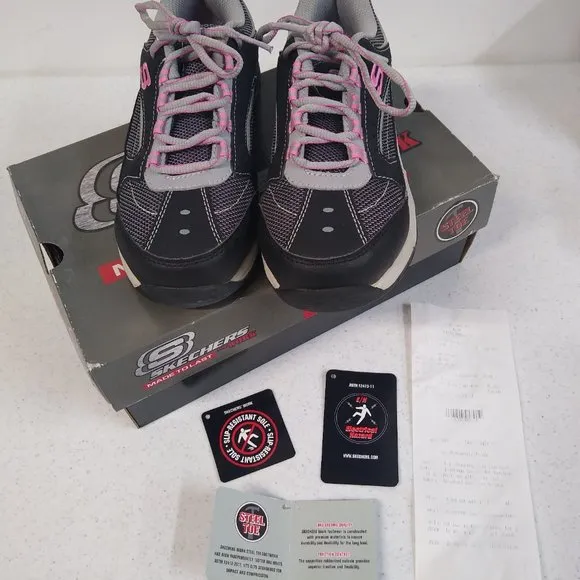 Skechers Steel Toe Women's Size 5 Work Shoes 76601 Biscoe Medium Width EUC