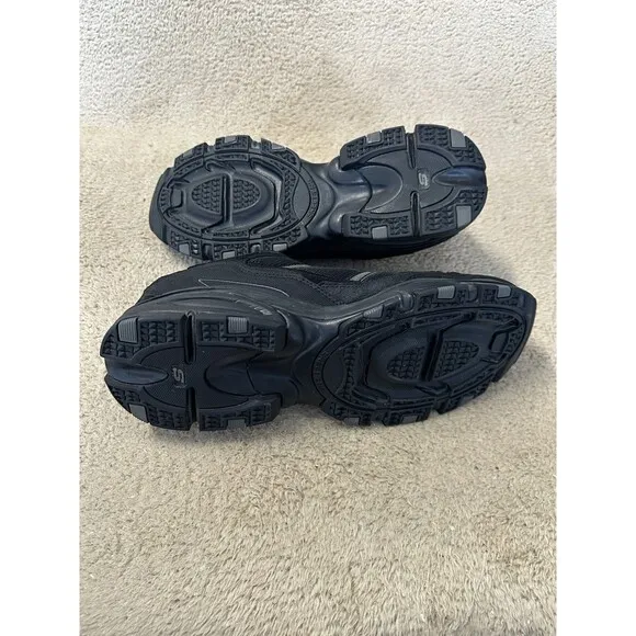 Skechers Vigor 2.0 Trait Shoes Black Suede Mesh Walking Shoes Sneakers Men’s 13