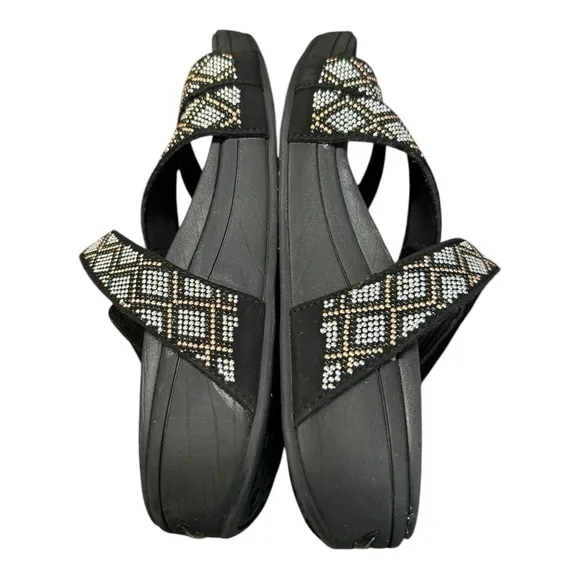 Skechers Women's Arch Fit Retrogrades Diamond Babe Slide Sandals Size 8