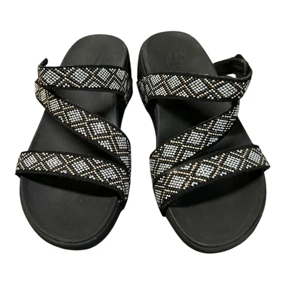 Skechers Women's Arch Fit Retrogrades Diamond Babe Slide Sandals Size 8