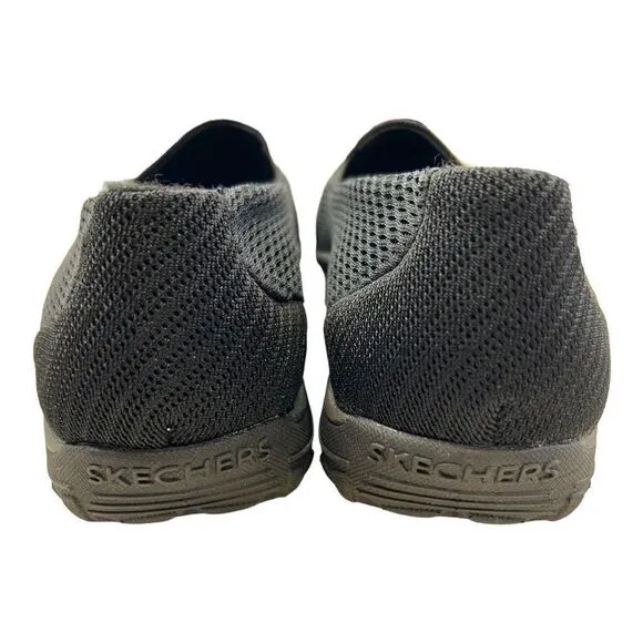 Skechers Women's Knit Relaxed Fit Memory Foam Slip-On Loafer Shoes Black Size 9