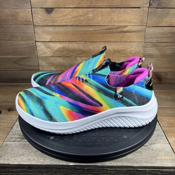 Skechers Stretch Knit 3.0 Ultra Flex Electric Brights Slip On Shoes Womens Sz 6