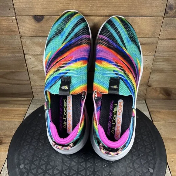 Skechers Stretch Knit 3.0 Ultra Flex Electric Brights Slip On Shoes Womens Sz 6