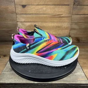 Skechers Stretch Knit 3.0 Ultra Flex Electric Brights Slip On Shoes Womens Sz 6