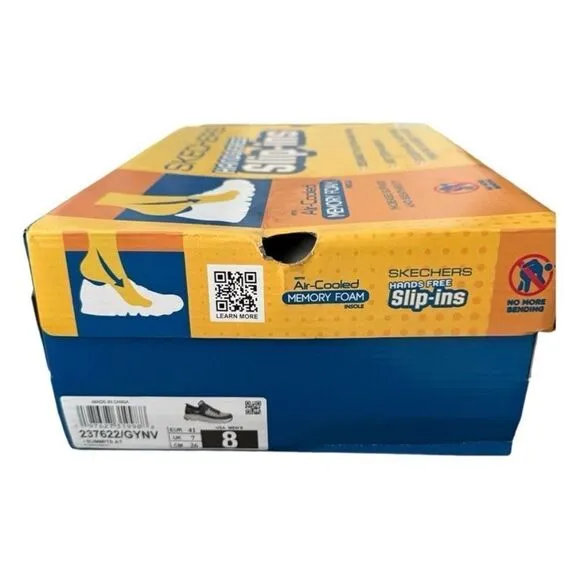 Sketchers Summits AT Slip-ins Shoes Sneakers Hands Free Size 8 Grey Navy