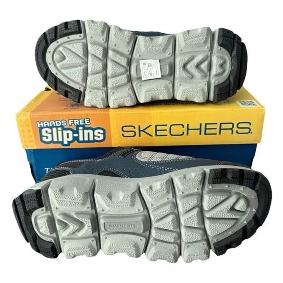 Sketchers Summits AT Slip-ins Shoes Sneakers Hands Free Size 8 Grey Navy