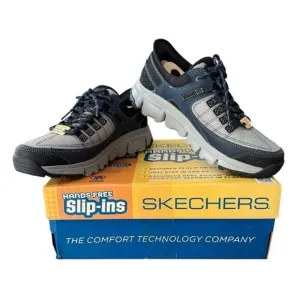 Sketchers Summits AT Slip-ins Shoes Sneakers Hands Free Size 8 Grey Navy