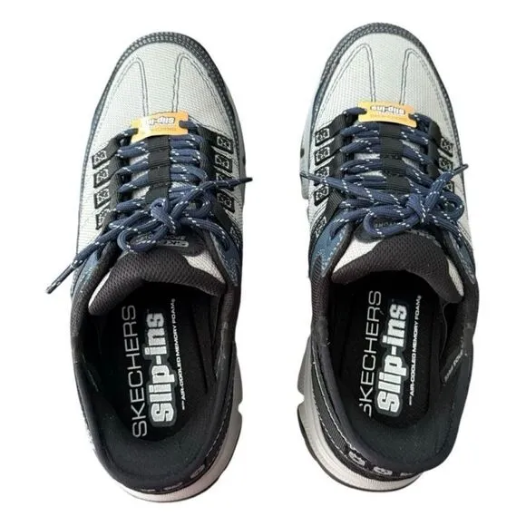 Sketchers Summits AT Slip-ins Shoes Sneakers Hands Free Size 8 Grey Navy