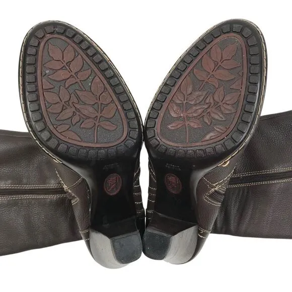 SOFFT Heeled Leather Boots Women Sz 9 M Brown Witchy Office Corpcore Retro Y2K