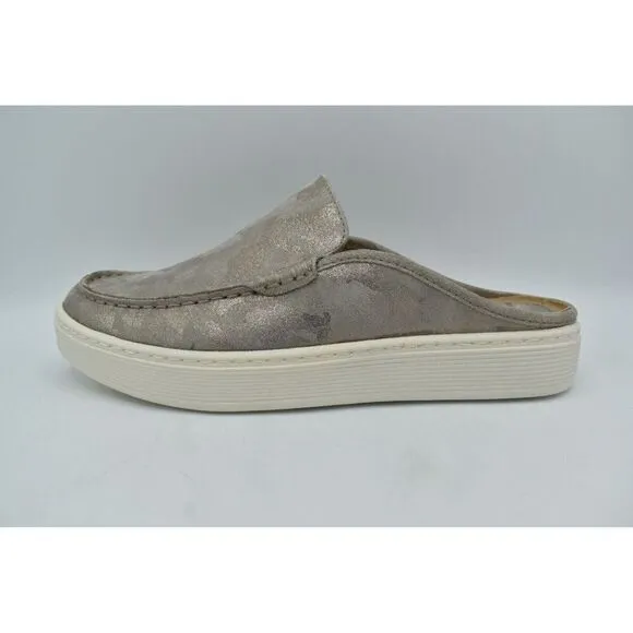 Sofft Womens Size 8 Somers Taupe Metallic Moc Toe Slip On Mules Shoes