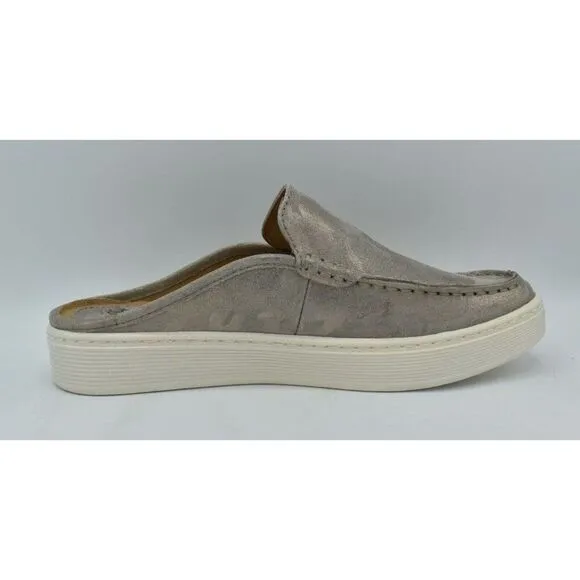 Sofft Womens Size 8 Somers Taupe Metallic Moc Toe Slip On Mules Shoes