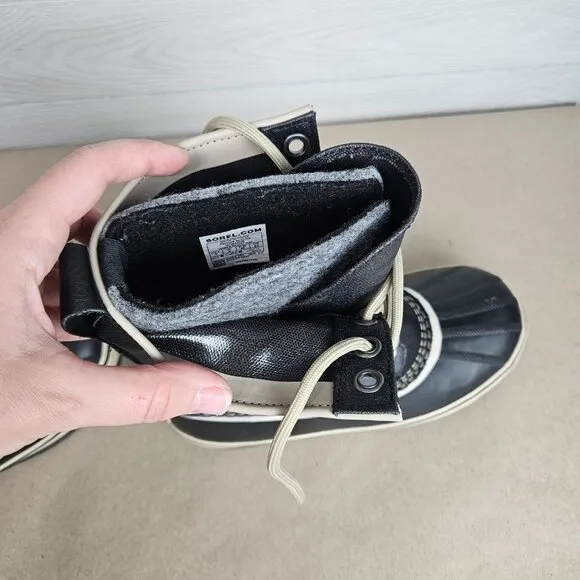 Sorel Black Fossil Boots Womens Size 7 NL1717-010 Waterproof Winter Snow Lined