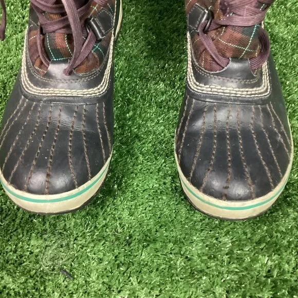 Sorel Boots Black Red Tartan Plaid 41.5
