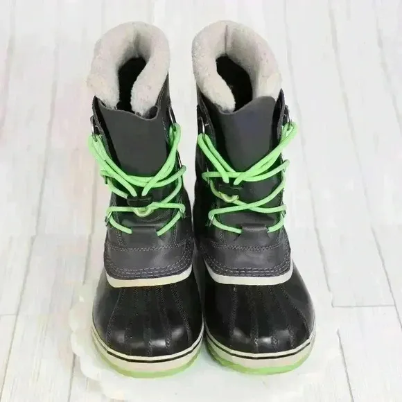Sorel Boots size 6 Womens Grey/Green Yoot Pac Waterproof Snow Winter  NY1880-011