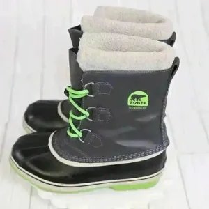 Sorel Boots size 6 Womens Grey/Green Yoot Pac Waterproof Snow Winter  NY1880-011