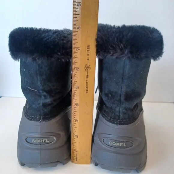 SOREL Boots Snow Angel Black Lace Up Winter Snow Boots Womens US 9