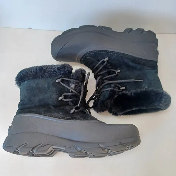 SOREL Boots Snow Angel Black Lace Up Winter Snow Boots Womens US 9